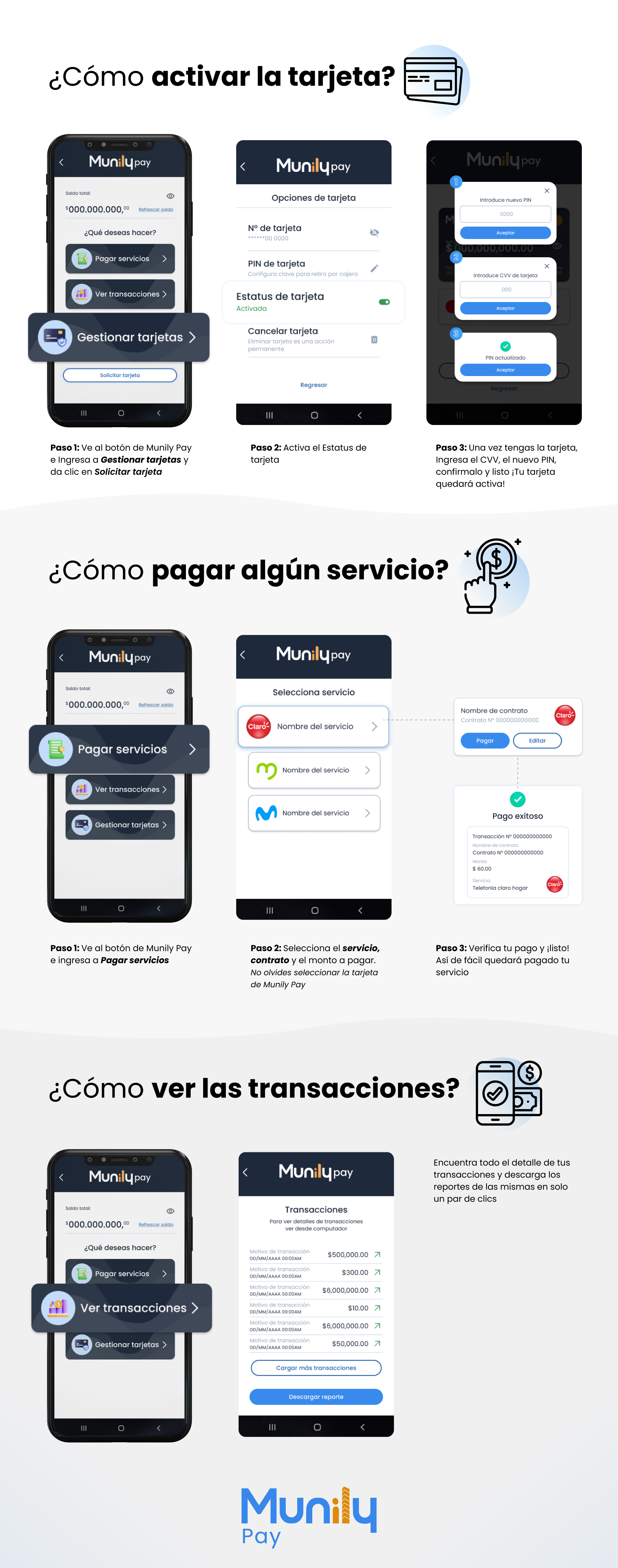 Screenshot 1 of 2 from the guide: How do you activate your Munily Pay card? 🚀