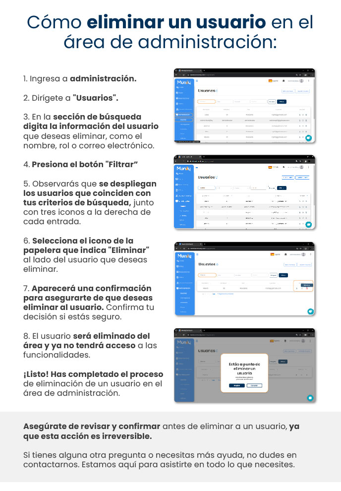 Screenshot 2 of 2 from the guide: Do you want to delete a user in the admin area?