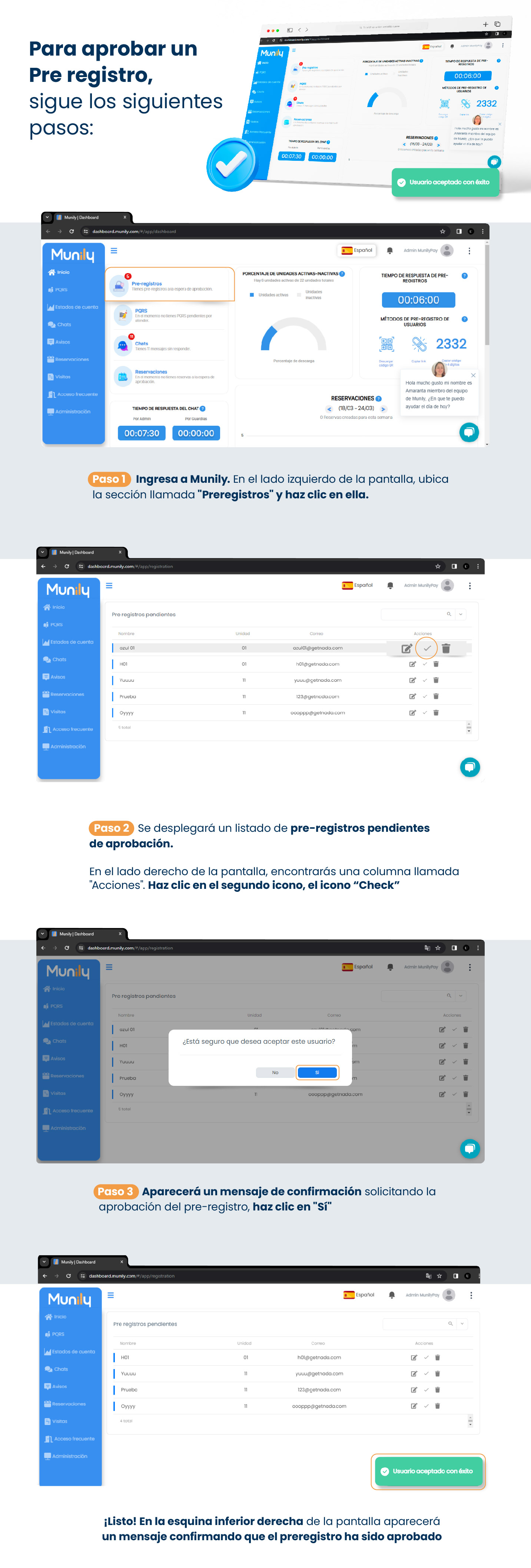 Screenshot from the guide: How do I approve a user pre-registration?